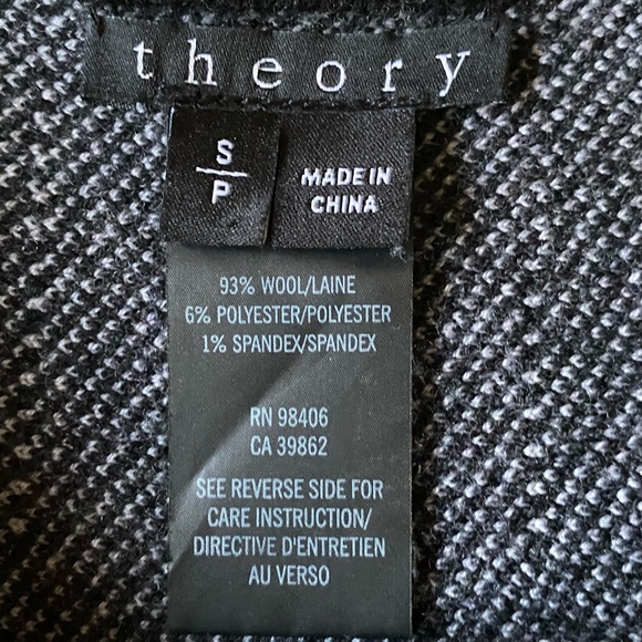 Theory Black/White Wool Blend Knit Pull On Casual Preppy Mini Skirt- Sz-S - Picture 10 of 12